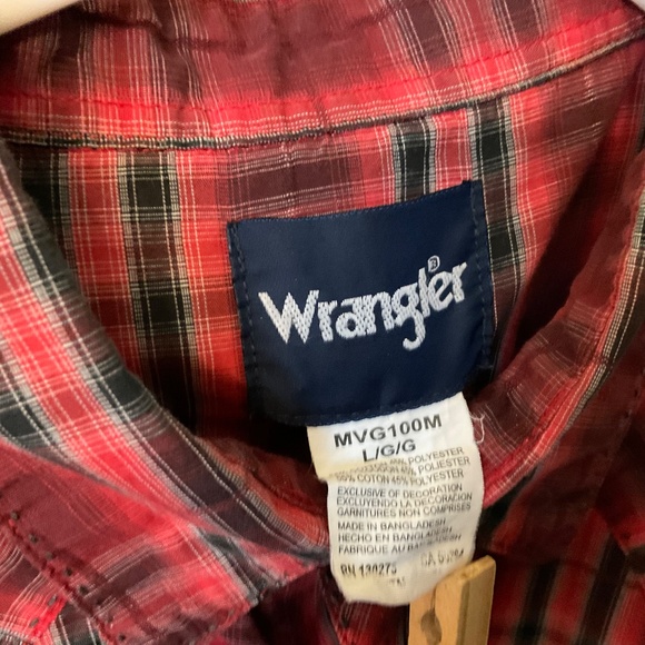 Wrangler Long Sleeve Button snap shirt size L - Picture 3 of 4